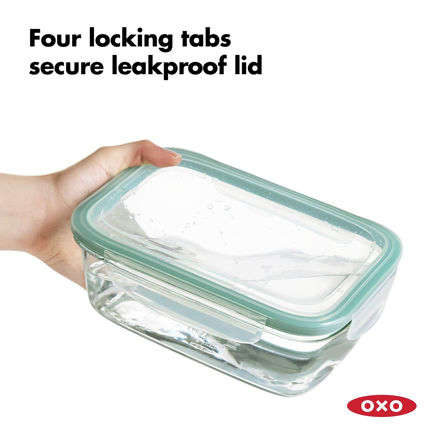 OXO Good Grips 8 Cup Smart Seal Airtight Glass Rectangle Container