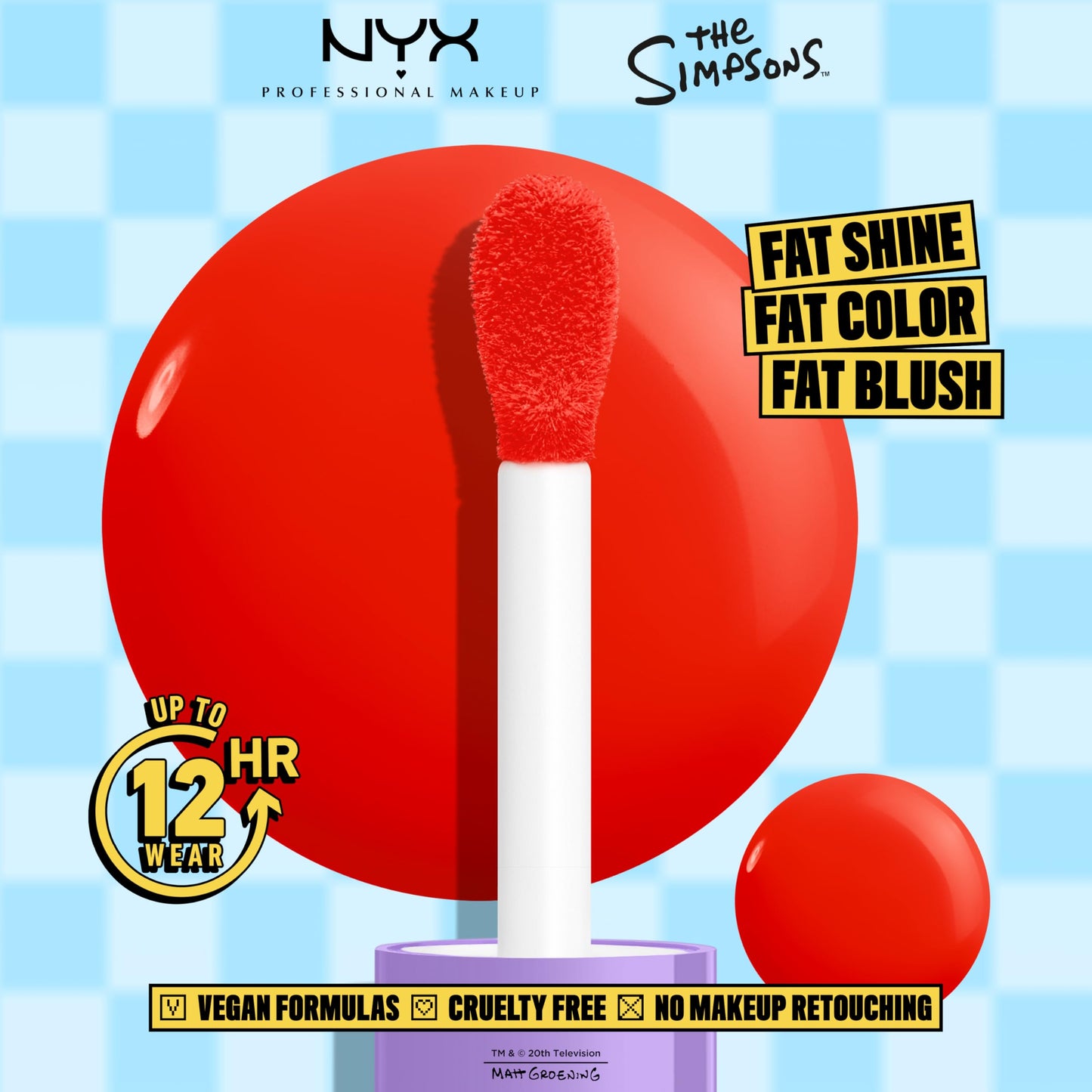 NYX PROFESSIONAL MAKEUP Saucy Sisters' Fat Cheeks Blush, Juicy Liquid Blush For A Radiant Pop of Color, The Simpsons Collaboration, Vegan