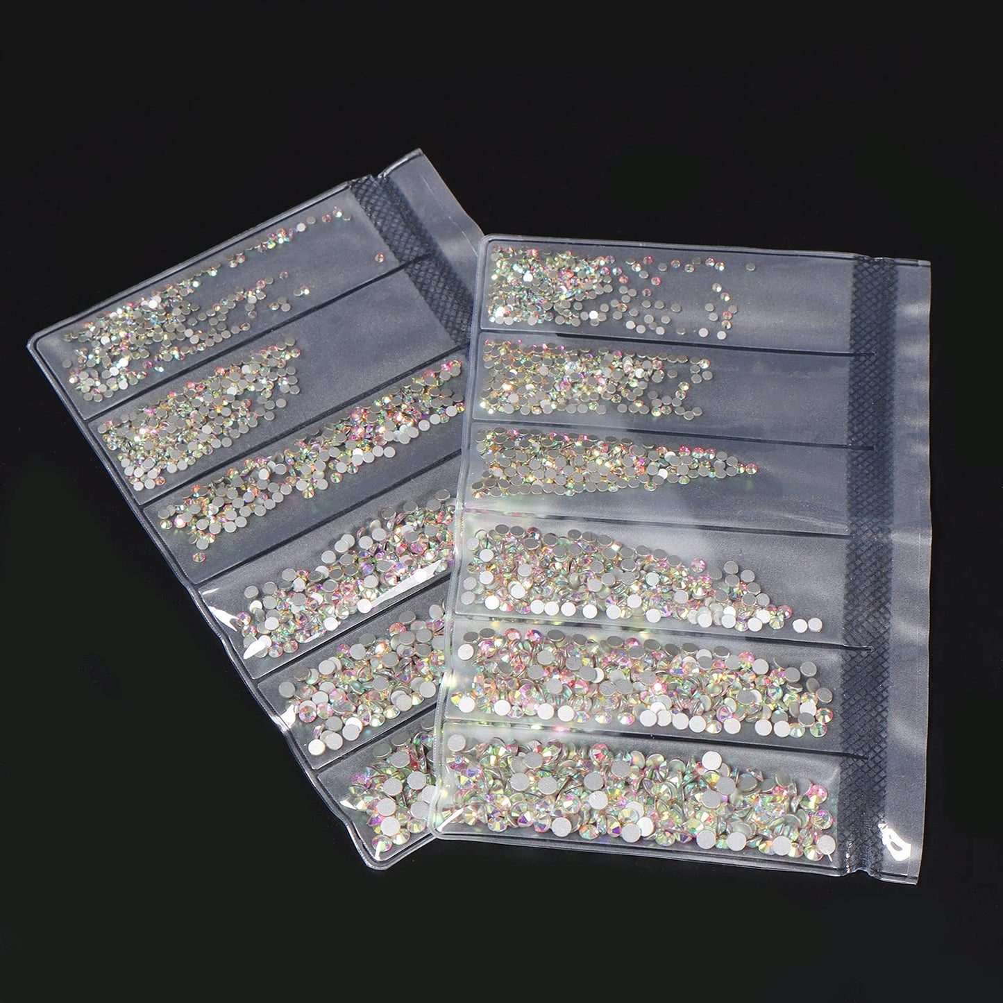 Jollin Bedazzling Kit - 3456pcs Glass Flatback Rhinestones for Nails Art & Crafting, Bulk Crystal AB Gems Stones in 6 Sizes (SS4-SS12), Non-Hotfix