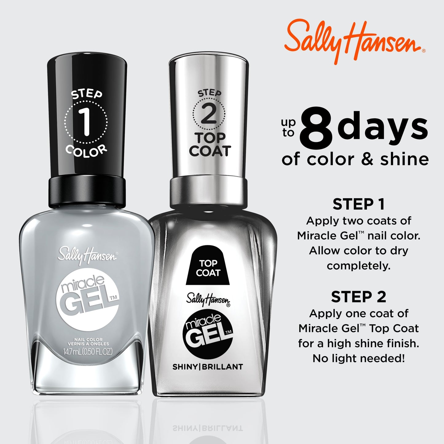 Sally Hansen Miracle Gel Salon Quality Nail Polish | Gel-Like Formula, Two-Step System, No UV Light Needed, Long Lasting | Opaque, Glossy | 799 Beauty & Personal Care Sally Hansen