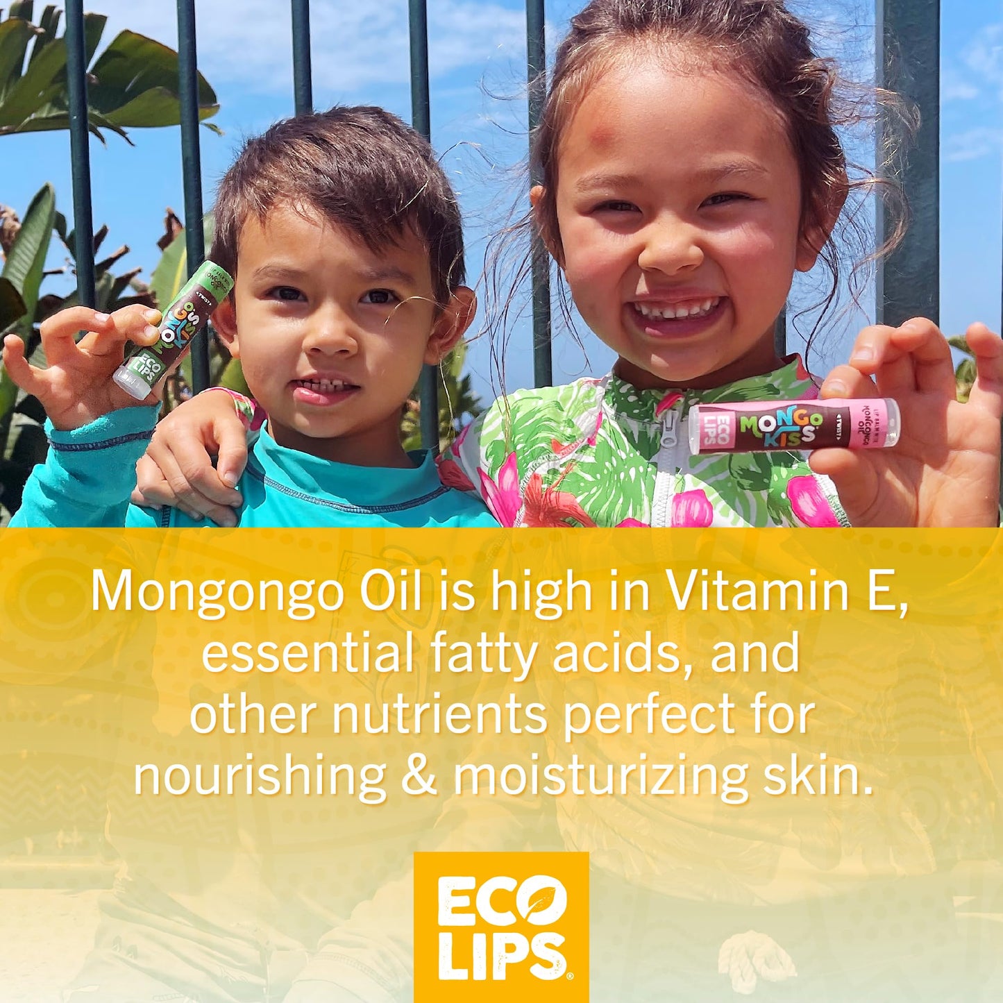 Eco Lips Mongo Kiss Organic Lip Balm 7 Pack - Blood Orange, Black Cherry, Pomegranate, Vanilla Honey, Peppermint, Strawberry Lavender, Yumberry |