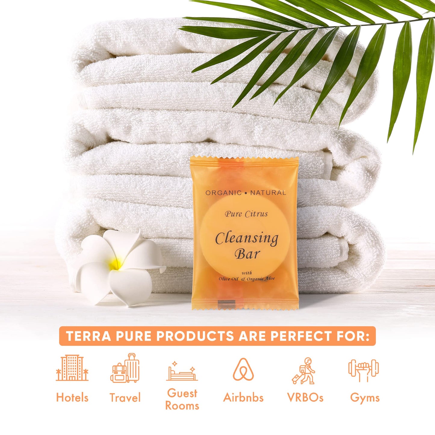 Terra Pure Wild Citrus Cleansing Bar, Travel Size Hotel, 0.5 oz (Case of 400)