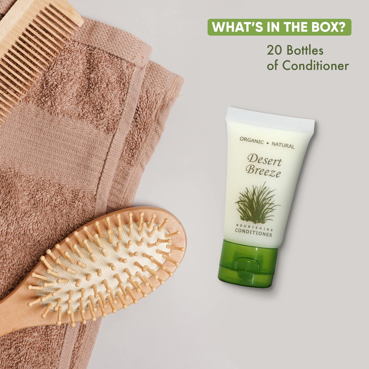 Travel Size Hotel Conditioner 20 Count 1 oz Bottles Guest Amenities for Vacation Rentals and Short Term Rentals Paraben Free Green Tea Lemongrass