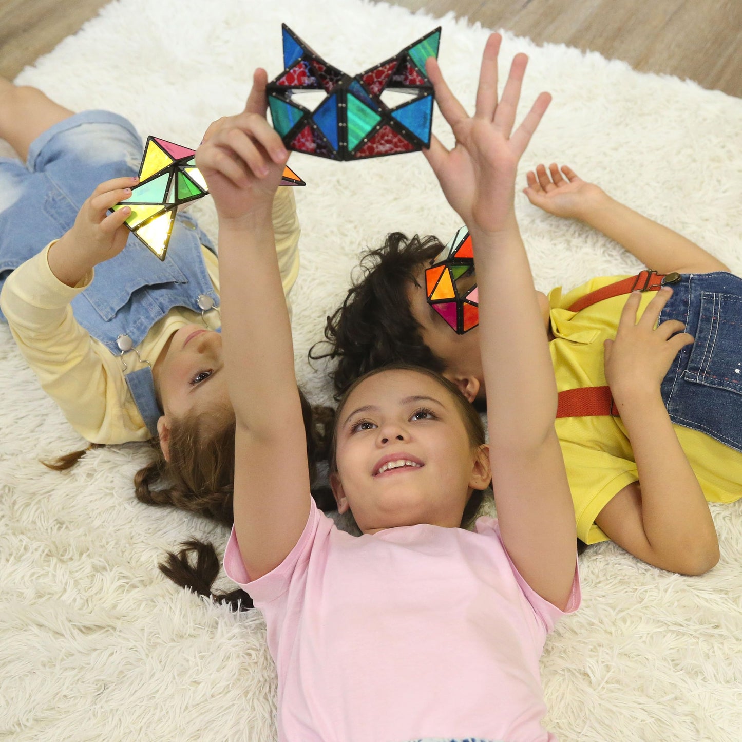 TOSY Magnet Pyramid Glow – 12pc Cube with 243 Rare Earth Magnets, Transforms into 1B+ Shapes, Glowing STEM/STEAM Creative Puzzle Toy