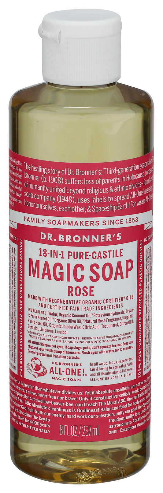 Dr. Bronners Rose Castile Soap, 8 FZ Beauty & Personal Care Dr. Bronner's