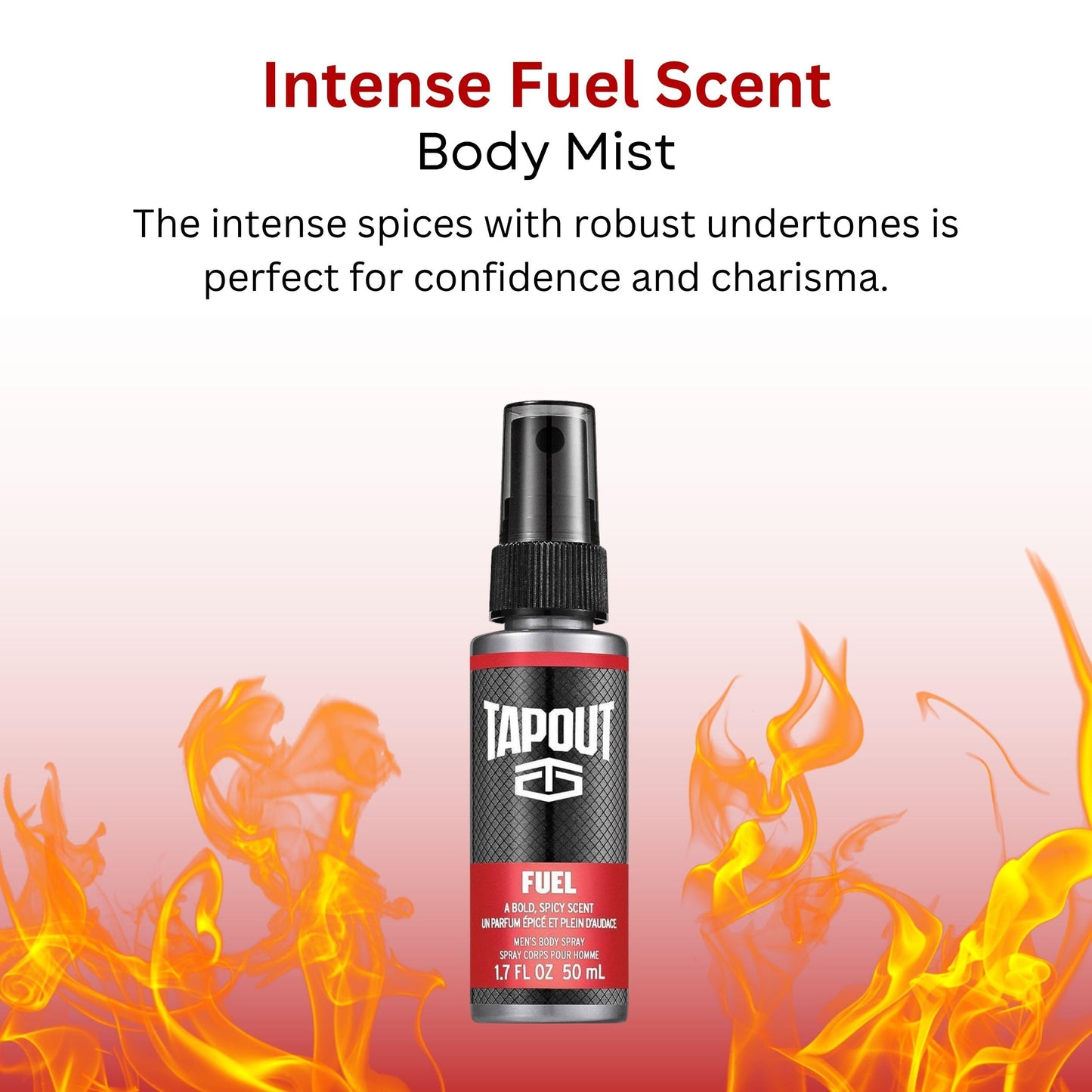 Tapout Fuel Body Spray for Men Travel Spray 1.5 Ounce