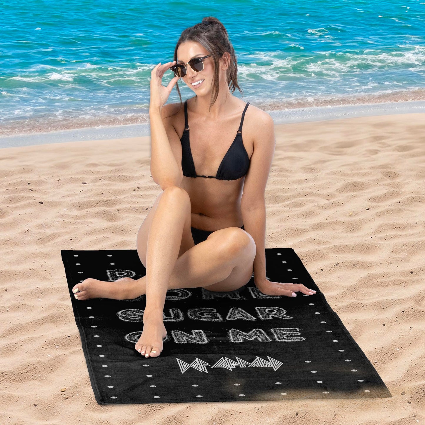 Northwest Def Leppard Sugar Beach Towel, Rock and Roll Pool and Bath Towel, Soft and Absorbent, Quick Dry, 30 x 60 inches