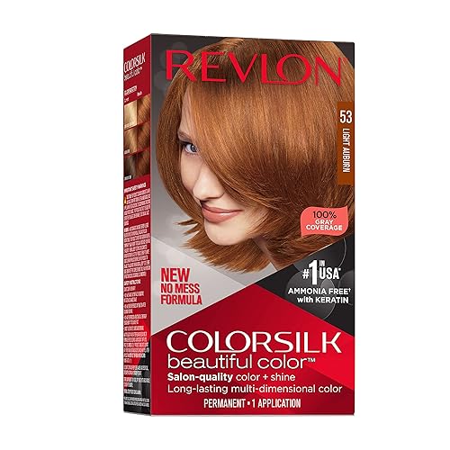 Revlon Colorsilk Beautiful Color Permanent Hair Color, Long-Lasting High-Definition Color, Shine & Silky Softness with 100% Gray Coverage, Ammonia