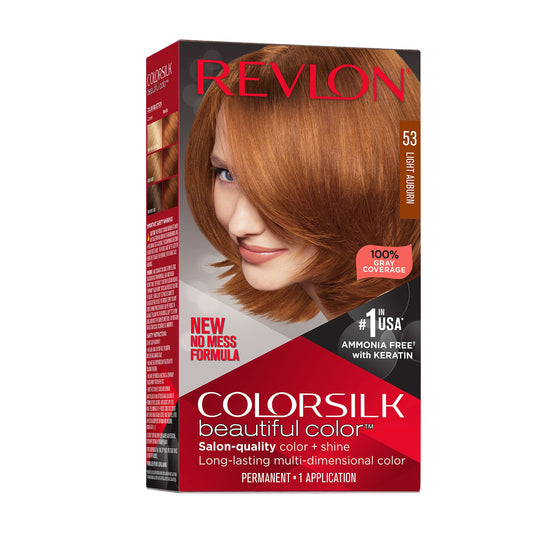 Revlon Colorsilk Beautiful Color Permanent Hair Color, Long-Lasting High-Definition Color, Shine & Silky Softness with 100% Gray Coverage, Ammonia