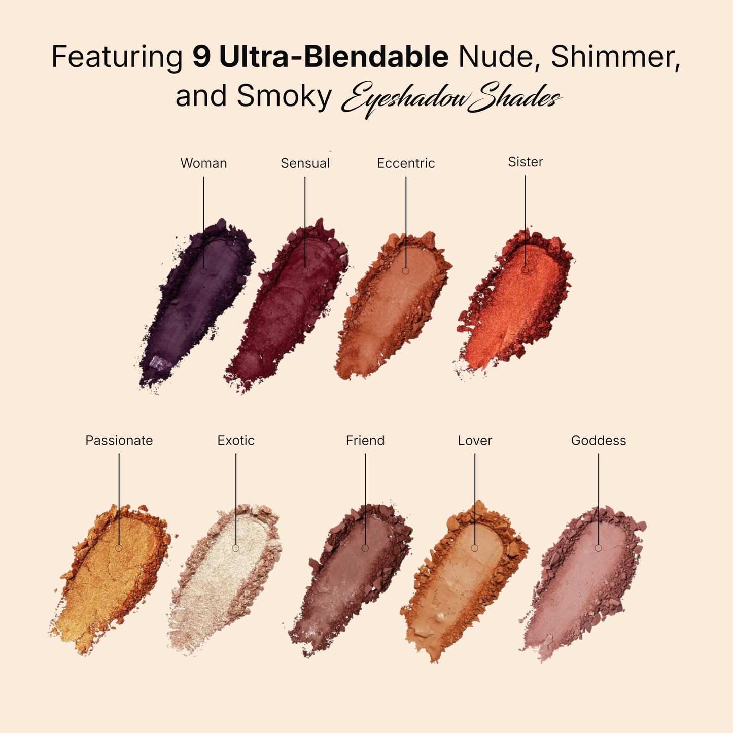 LUNA MAGIC Nude/Desnuda Eye Shadow Palette with 9 Ultra-Blendable Nude, Shimmer & Smoky Shades for All Skin Tones - Long-Lasting Pigment…