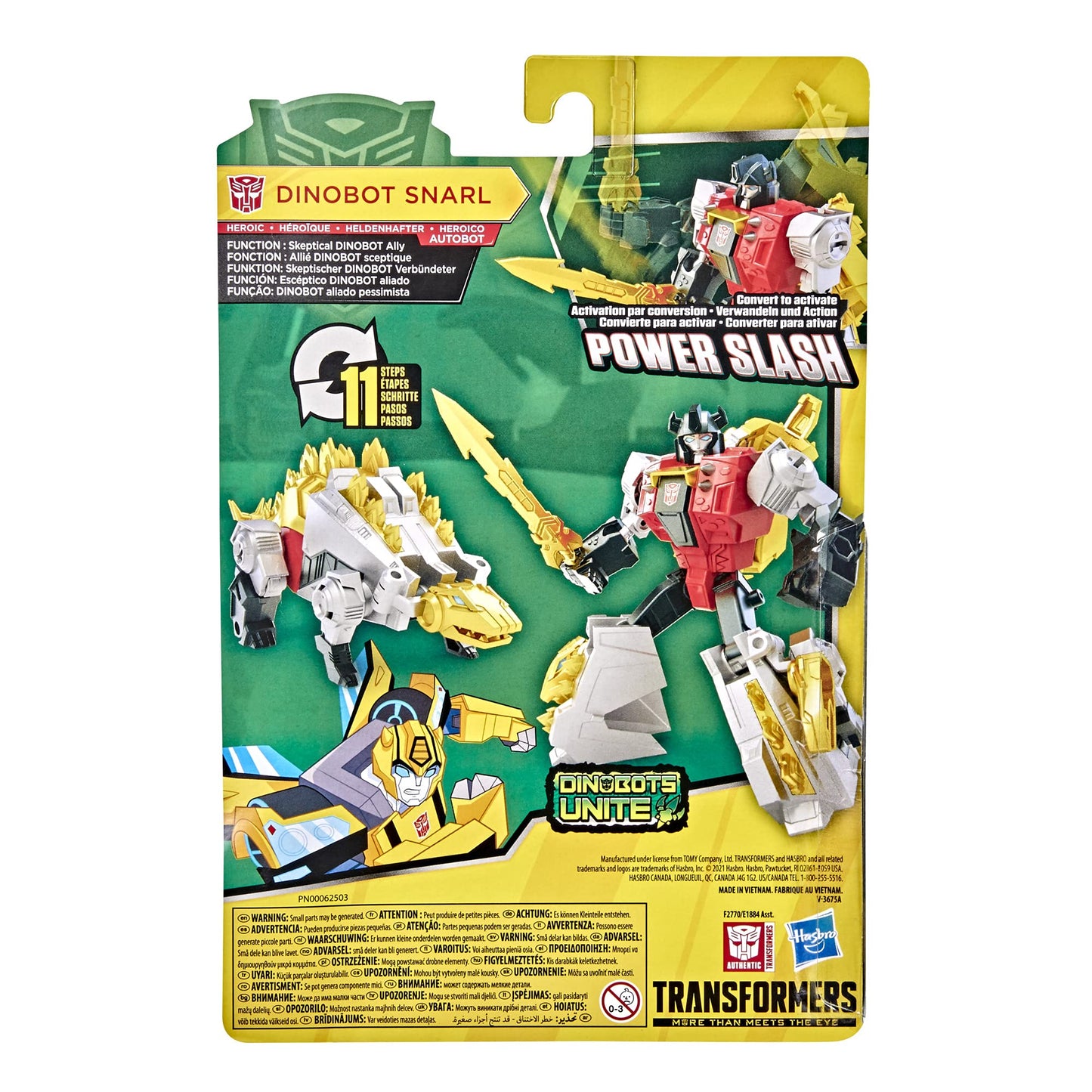 Transformers Bumblebee Cyberverse Adventures Dinobots Unite Warrior Class Dinobot Snarl Action Attackers Figure, Ages 6 and Up, 5.4-inch