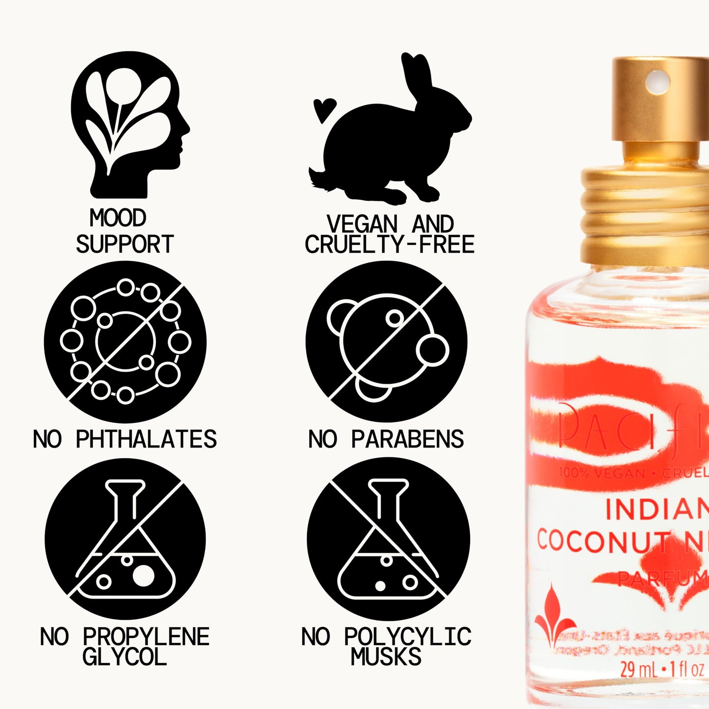 Pacifica Indian Coconut Nectar Perfume Spray - Tropical Vanilla & Coconut Fragrance, Layerable Beachy Perfume for Women, Clean, Non-Toxic, Vegan