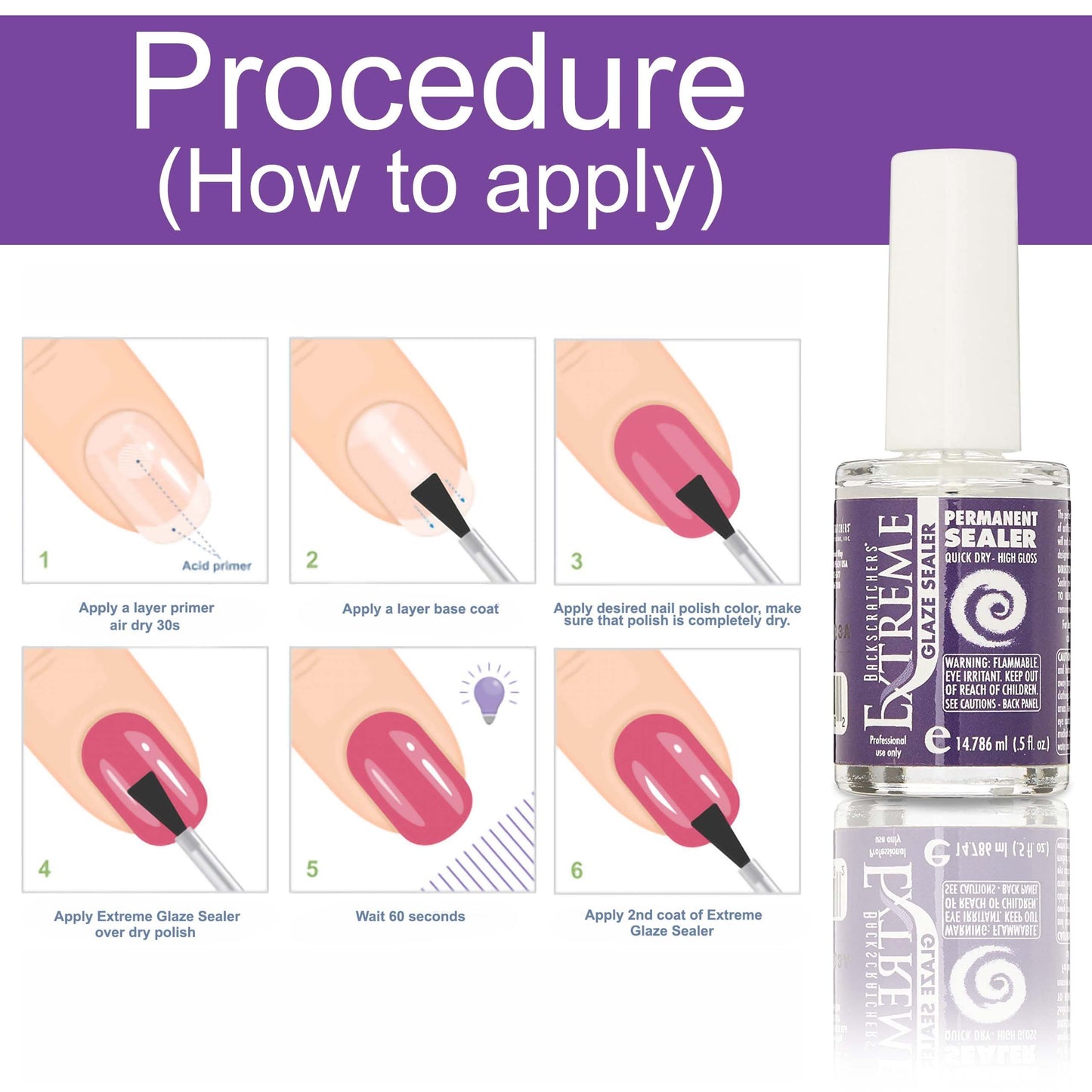 Backscratchers Extreme Permanent Glaze Sealer - Clear Permanent Top Coat - Long Lasting - High Gloss and Quick Dry