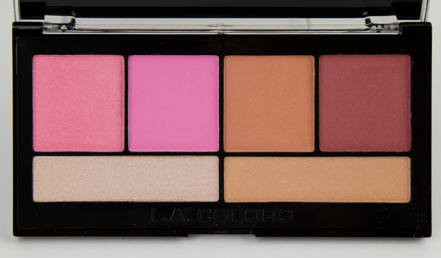 L.A. COLORS So Cheeky Blush and Highlight Palette, Pink and Playful C30461