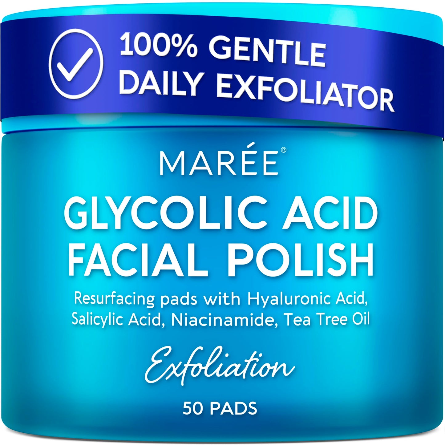 MAREE Glycolic Acid Pads - Toner Pads for Face Cleansing - Exfoliating Pad with Tea Tree Oil, Salicylic Acid & Vitamins E, B3, B5 - Facial Polishes Beauty and Personal Care MAREE