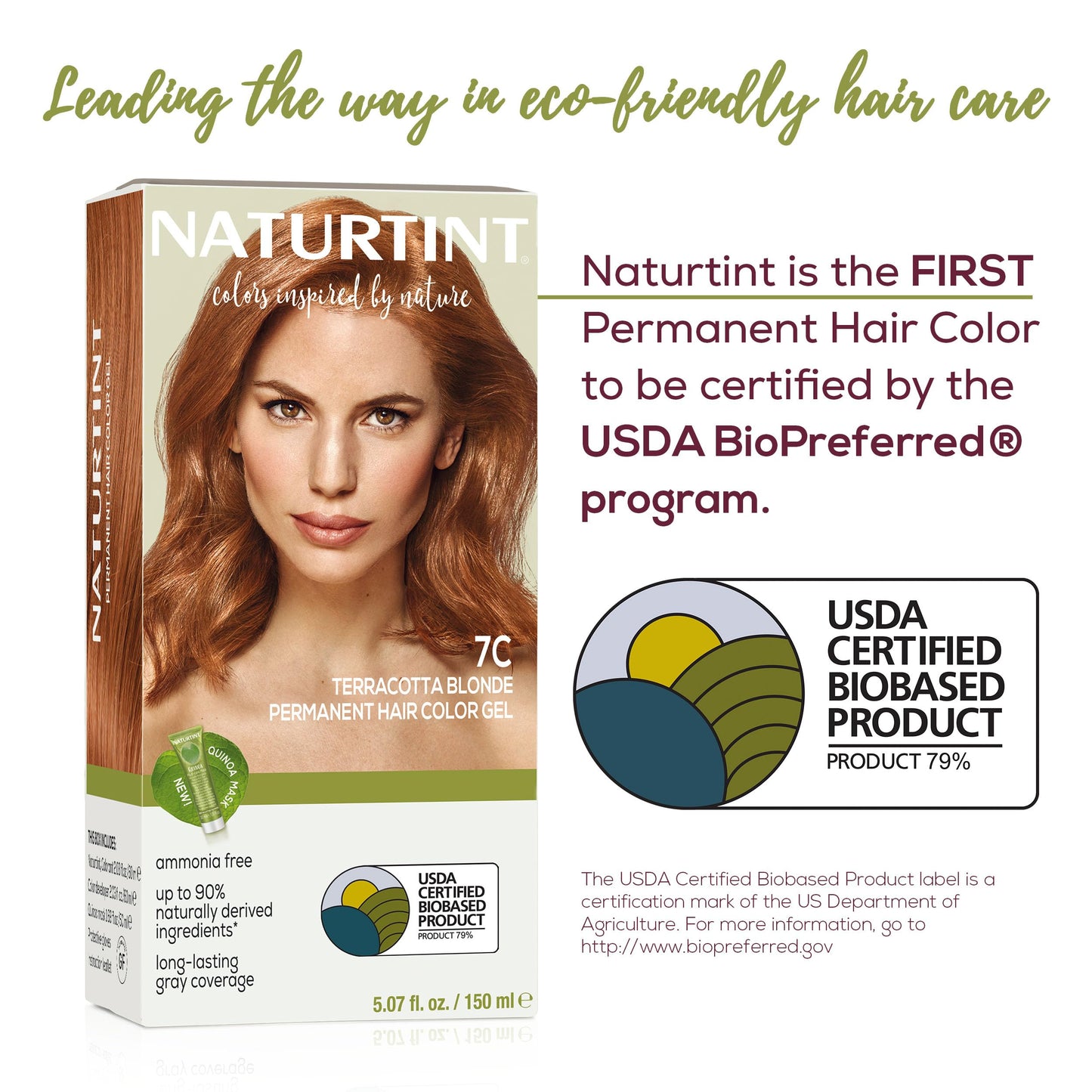 Naturtint 7C Terracotta Blonde Permanent Hair Color (Pack of 1), Ammonia Free, Vegan, Cruelty Free, up to 100% Gray Coverage, Long Lasting Results
