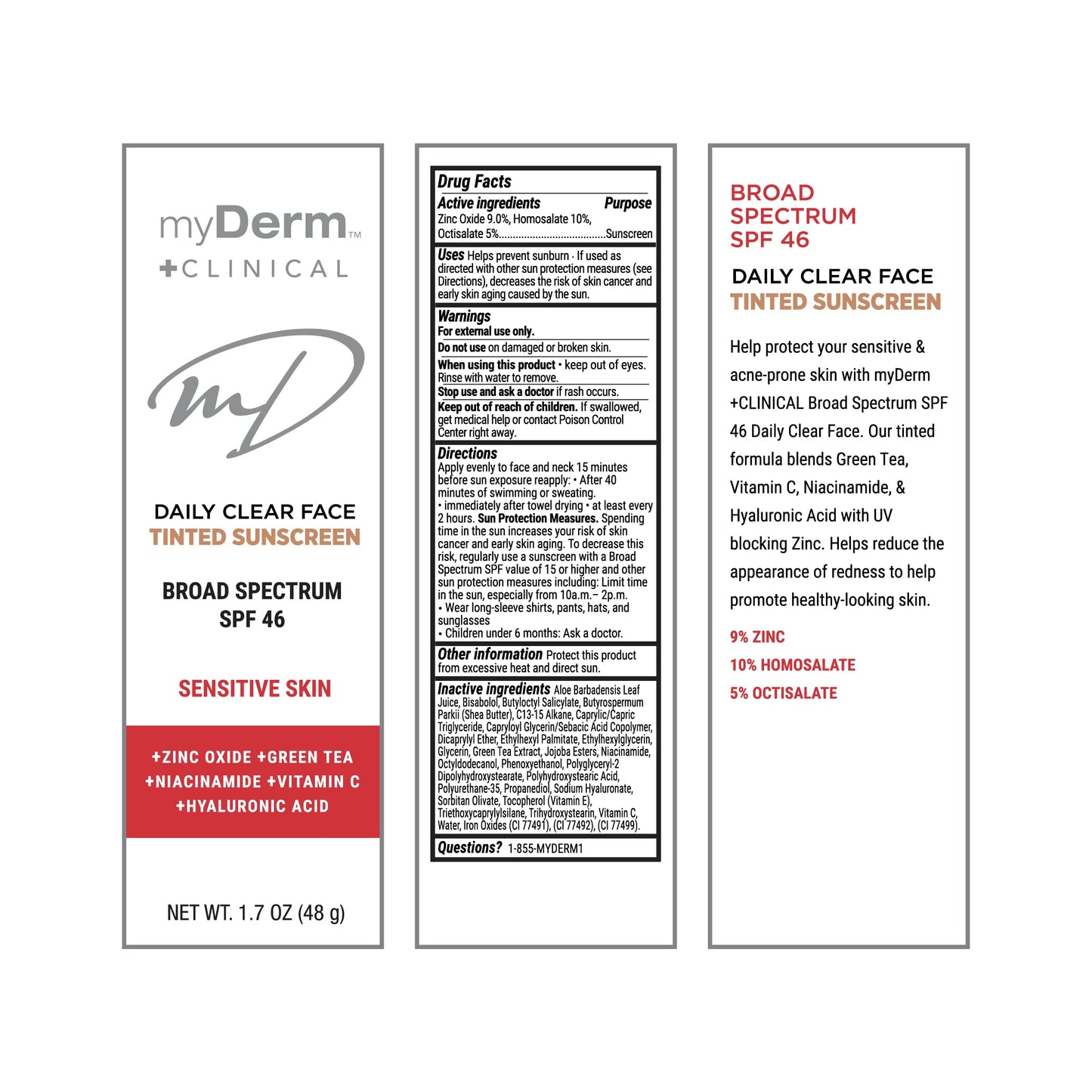 Myderm - Twin Pack Clinical SPF 46 Tinted Zinc Sunscreen Lotion