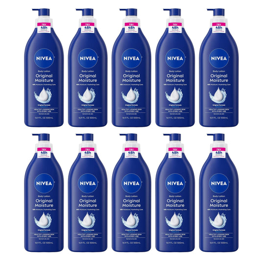 Nivea Original Daily Moisture Body Lotion 16.9 oz (Pack of 10)