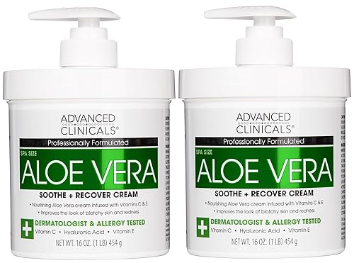 Advanced Clinicals Aloe Vera Lotion Skin Care Relief | Vitamin E Infused Hyaluronic Acid Moisturizer & Vitamin C Body Lotion For Women & Men Helps