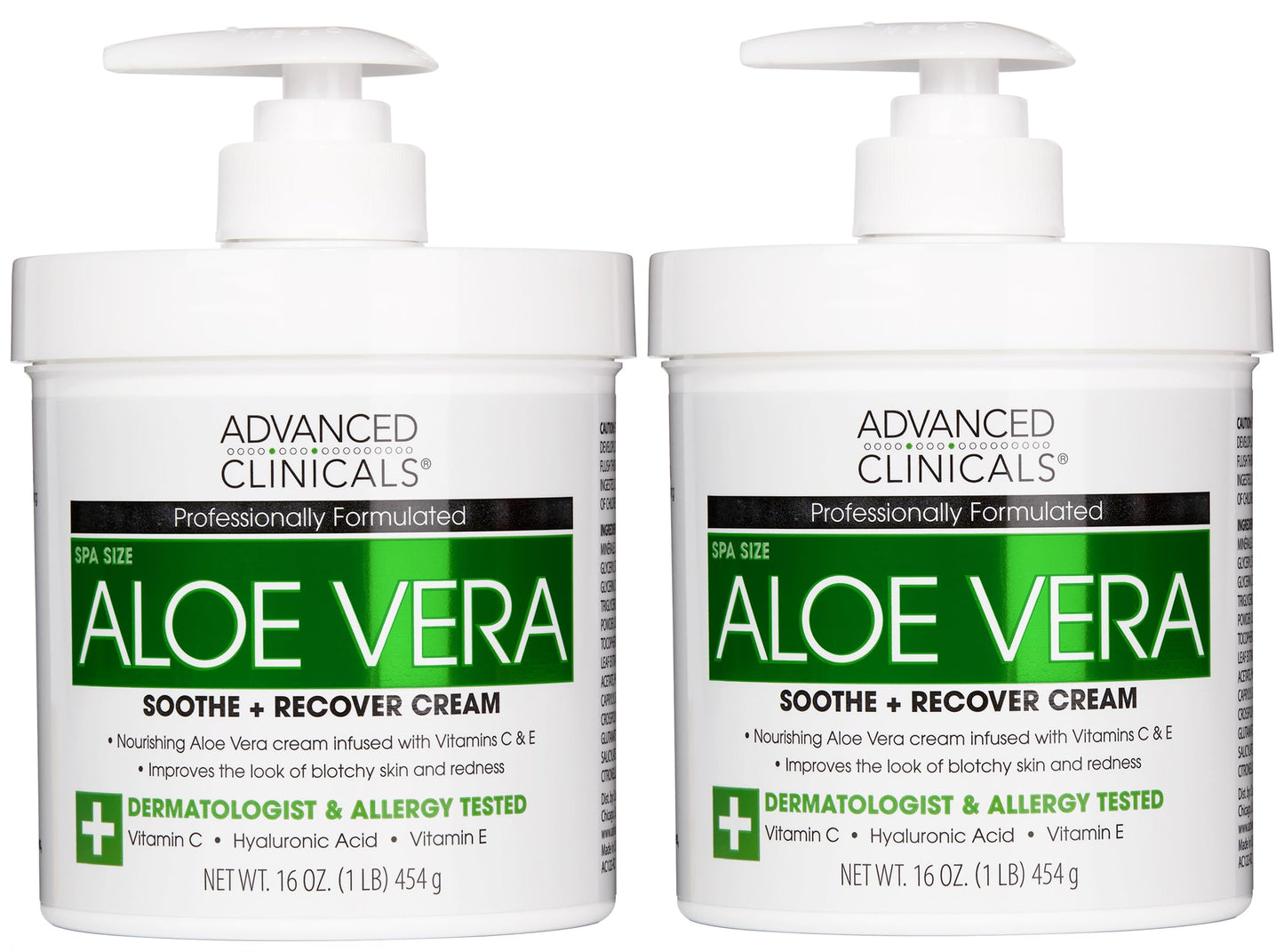 Advanced Clinicals Aloe Vera Lotion Skin Care Relief | Vitamin E Infused Hyaluronic Acid Moisturizer & Vitamin C Body Lotion For Women & Men Helps