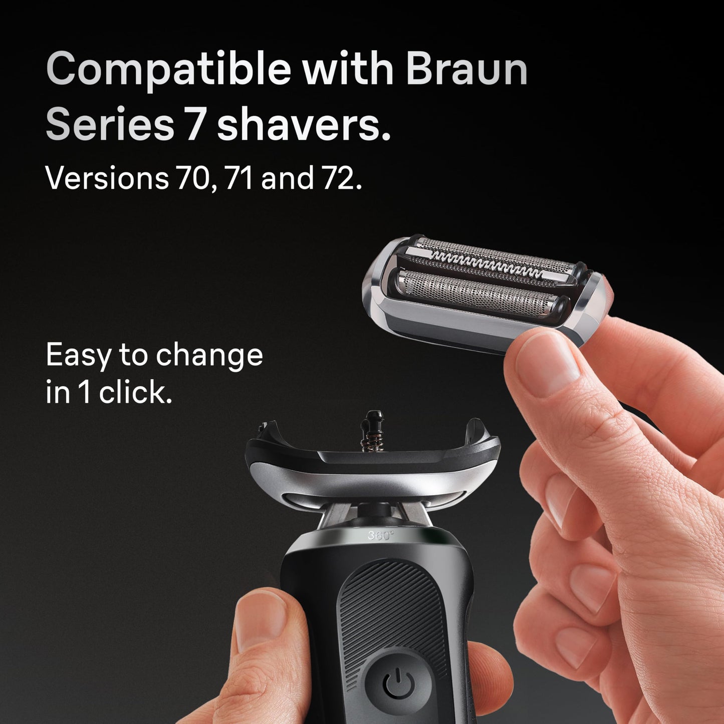 Braun Series 7 Electric Shaver Replacement Head, Easily Attach Your Shaver Head for a Shave as efficient as Day one, Compatible with New Generation Beauty and Personal Care Braun