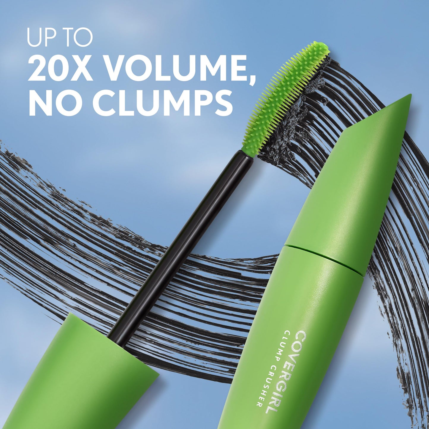 COVERGIRL Clump Crusher Waterproof Mascara, 20X More Volume, Double Sided Brush, Long-Lasting Wear - 830 Black Waterproof (Pack of 1)