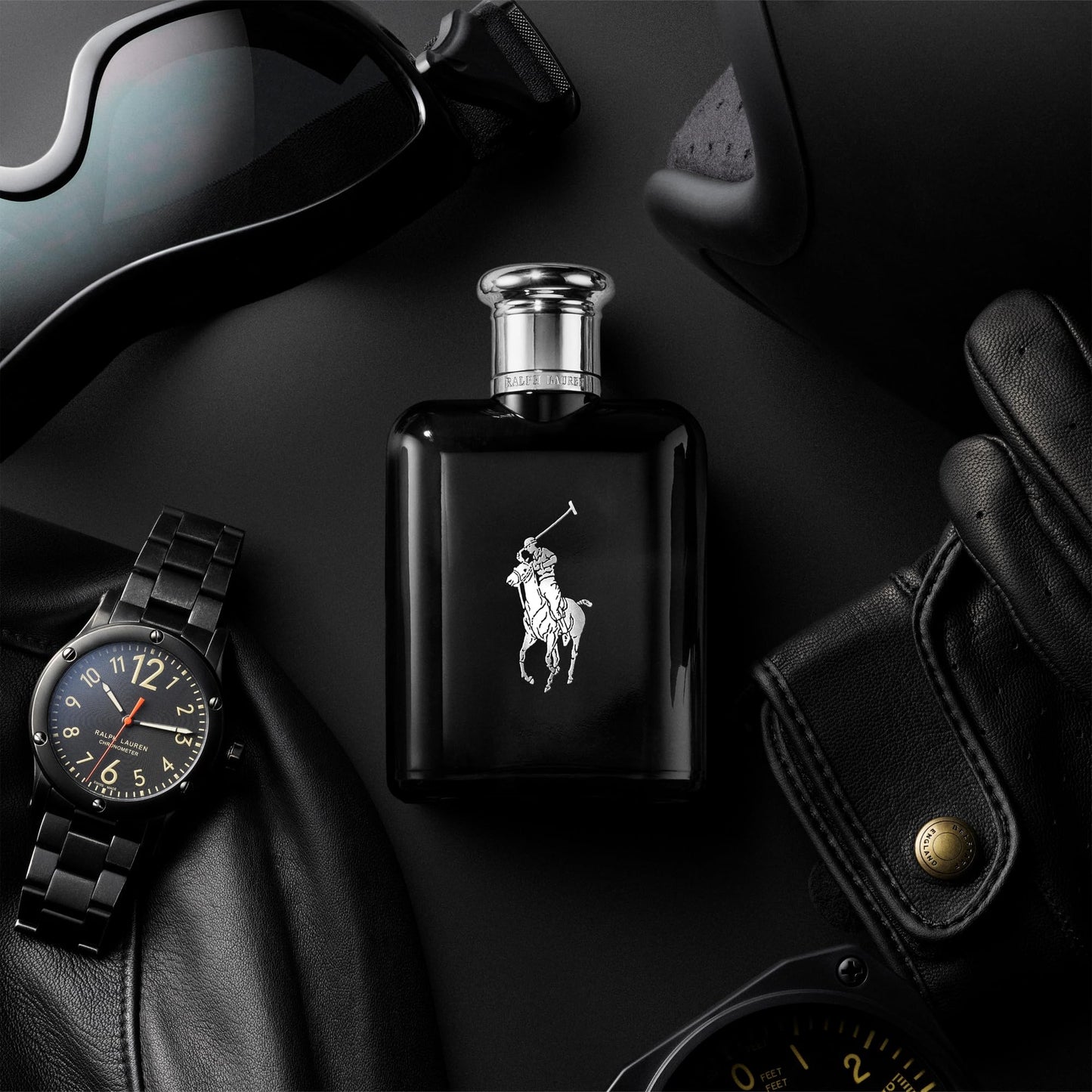 RALPH LAUREN FRAGRANCES Polo Black - Eau de Toilette - Men's Cologne - Woody & Fresh - With Patchouli, Sandalwood, and Mandarin - Medium Intensity