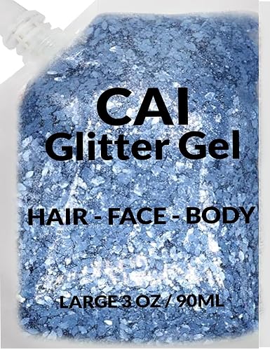 Face, Body & Hair Glitter Gel - Halloween Glitter for Kids and Women - 3 Oz Cosmetic-Grade Gel w/Moon & Stars for Festivals & Halloween Party, Easy