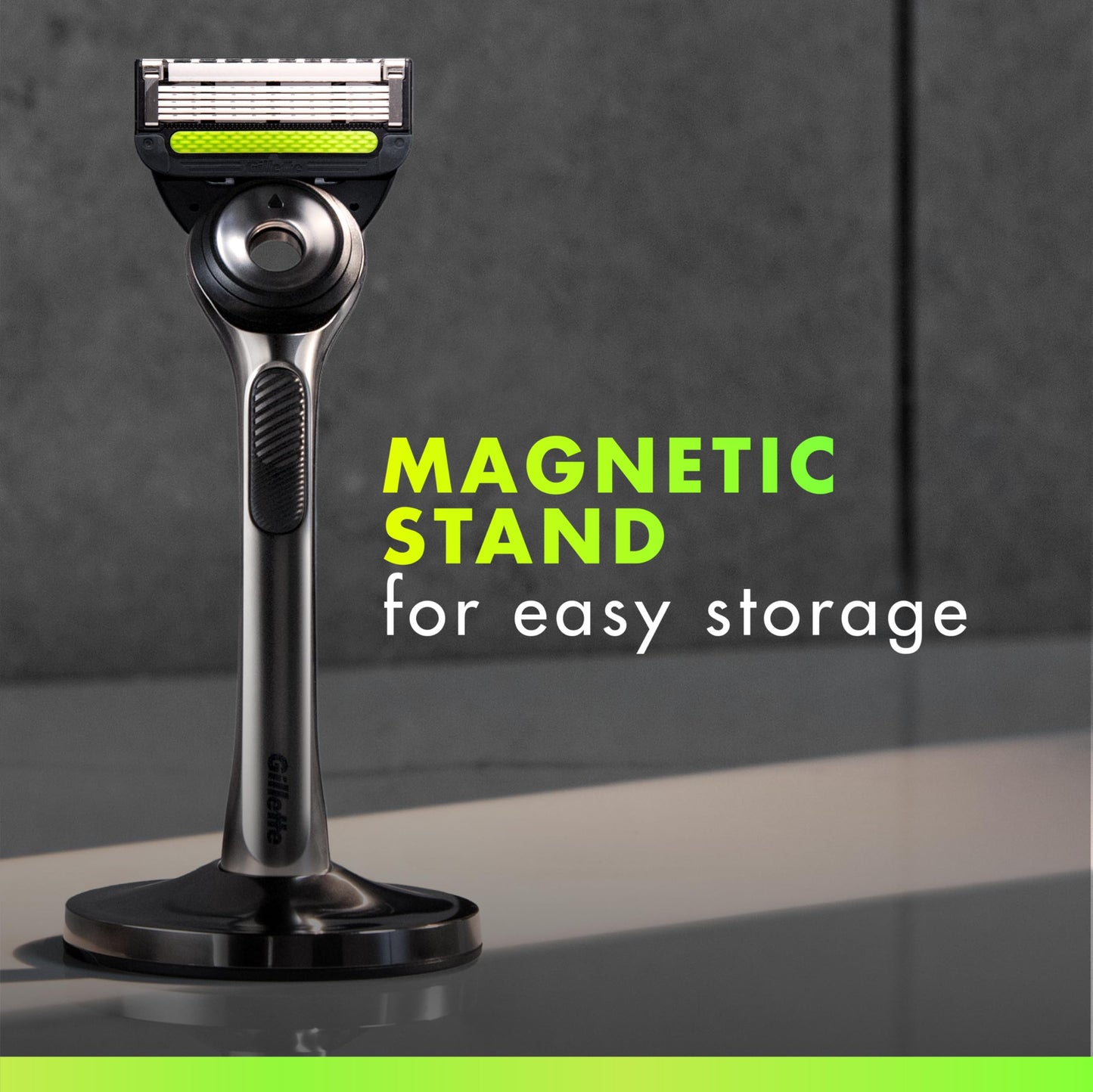 Gillette Labs Razor for Men, 1 Handle, 4 Blade Refills, Magnetic Stand Beauty and Personal Care Gillette