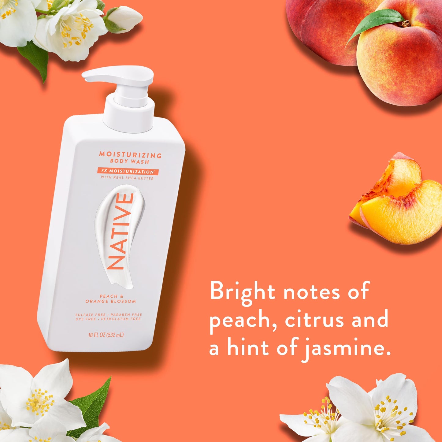 Native Moisturizing Body Wash Contains Naturally Derived Ingredients | For Women & Men, Sulfate, Dye, & Paraben Free Leaving Skin Soft and Hydrated |