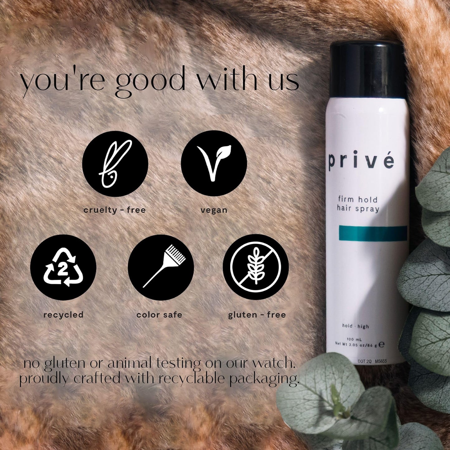 Privé Firm Hold Styling Hair Spray - Strong Hold Hairspray for Long Lasting Style and Volume Lift - Humidity Resistant Frizz Control Finishing Spray