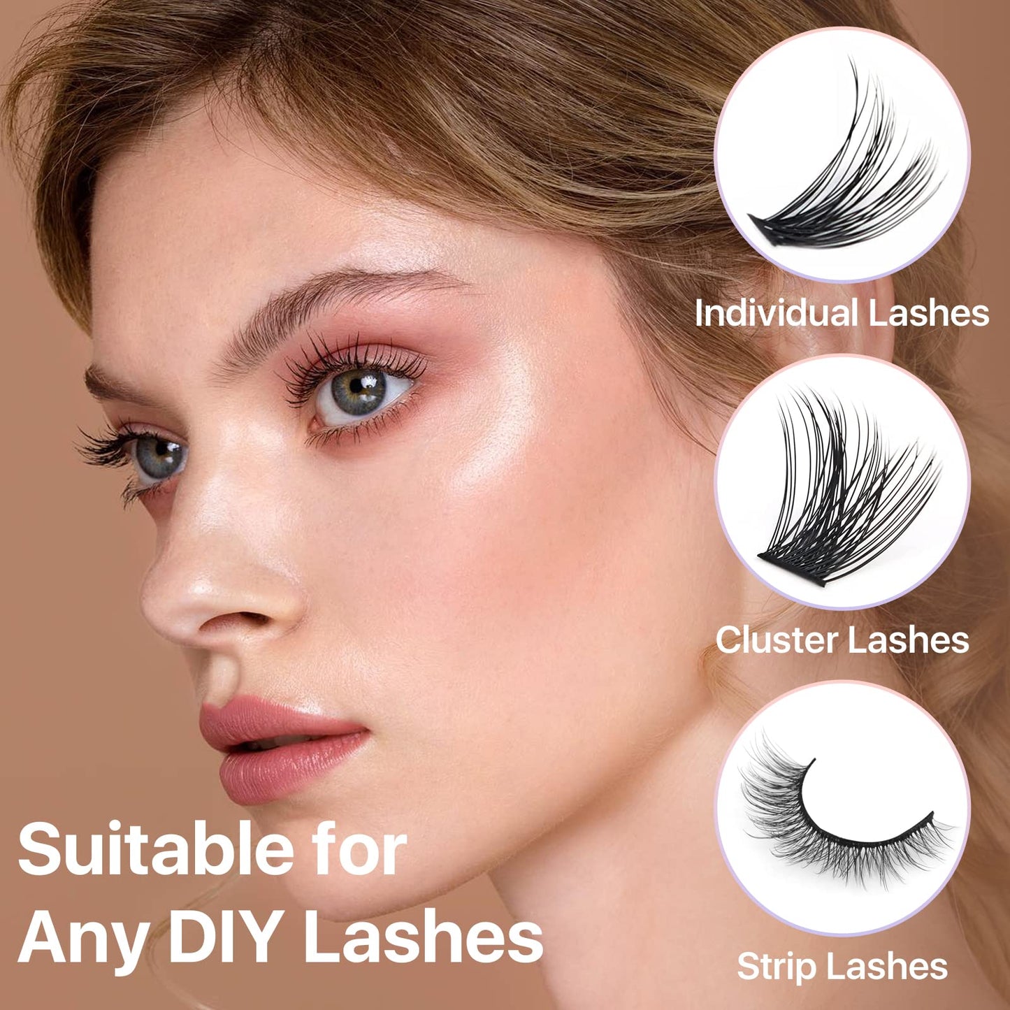 Miuffue Eyelash Glue, Lash Bond and Seal, Latex-Free Lash Glue for Sensitive Eyes, Strong Hold Eyelash Cluster Adhesive for 48 Hours Beauty and Personal Care Miuffue