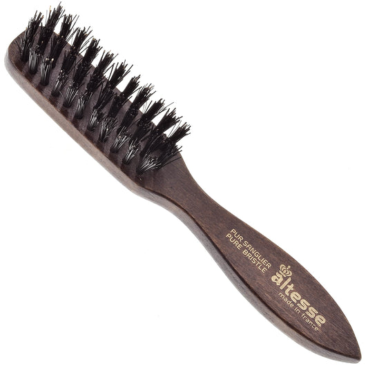 Altesse 320 PM Boar Bristle Beard Brush for Men Beard and Mustache Beard Grooming Kit Dark Beechwood Small Beard Brush Mini with 3 Rows of 100% Firm