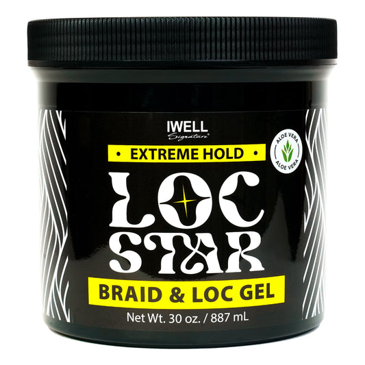 IWELL Signature Loc Star Braid & Loc Gel, 30 fl oz | Extreme Hold for Braids, Locs, Twists, Cornrows & Edges | Smooths & Tames Frizz | No Heavy