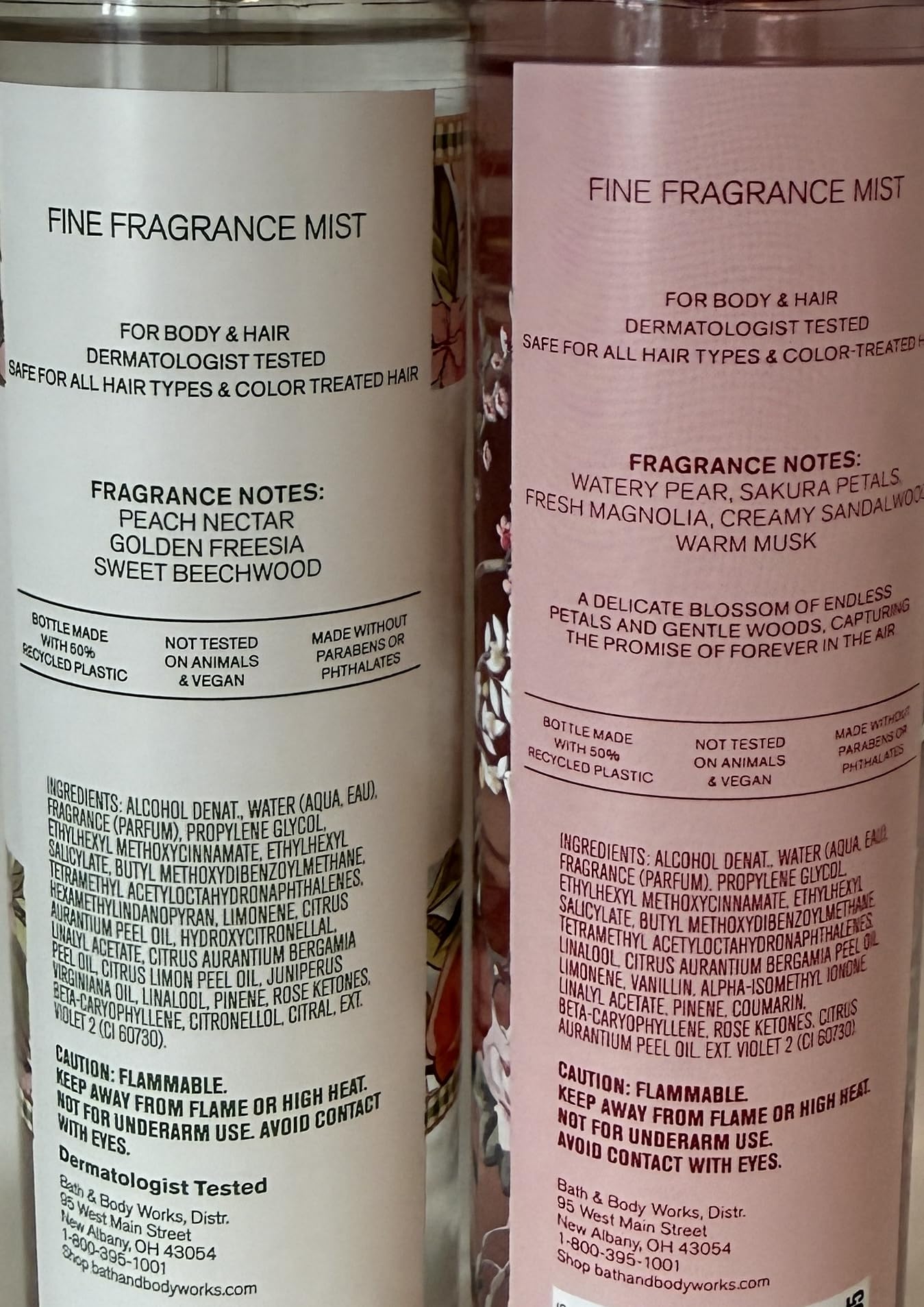 Bath & Body Works Peach Blossom & Nectar + Forever Cherry Blossom Fine Fragrance Mist 2-Pack - Fresh Floral Fruity