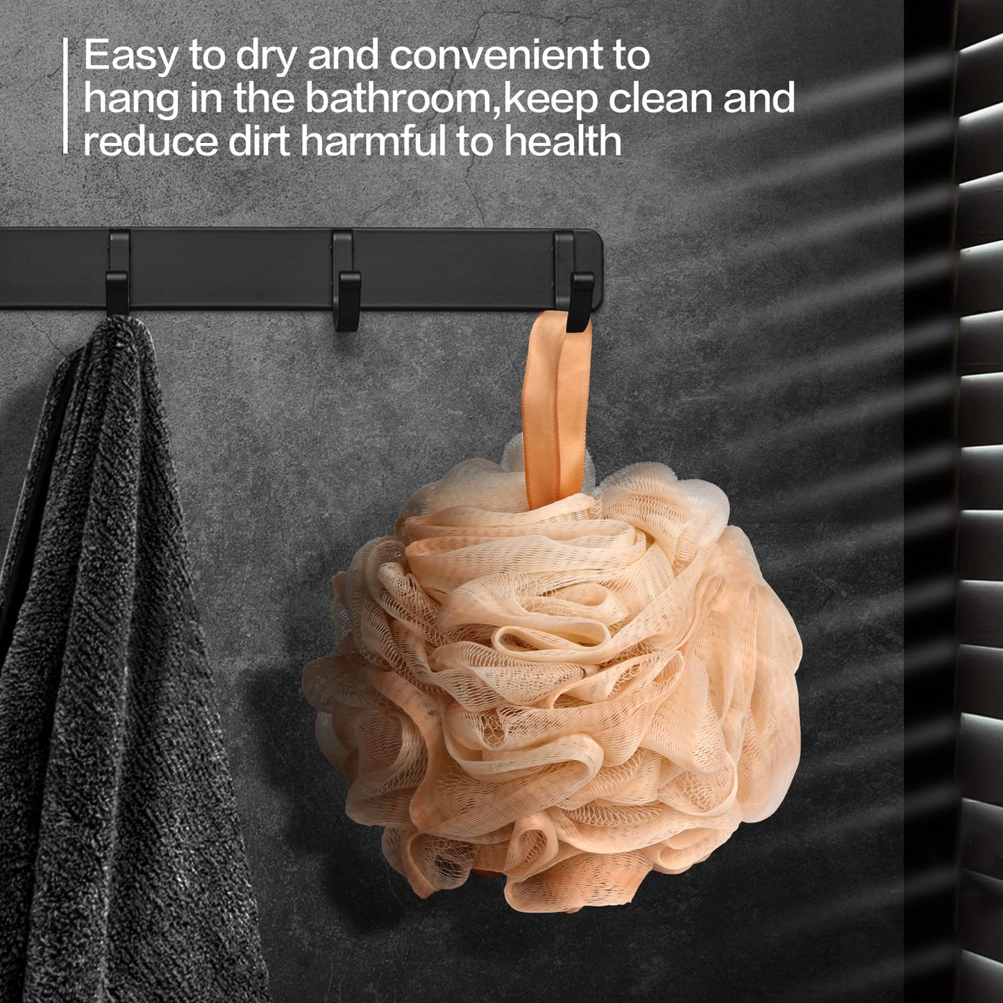 Fishent Loofah Bath Sponge Shower Loofahs, 4 Pack 50g Soft Loofa Exfoliating Body Scrubber Mesh Shower Puff Pouf Ball Luffa for Men and Women(50g/pcs)