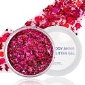 Pink Body Glitter Gel for Face, Hair and Makeup - Festival Rave Chunky Sparkling Halloween Glitter for Women