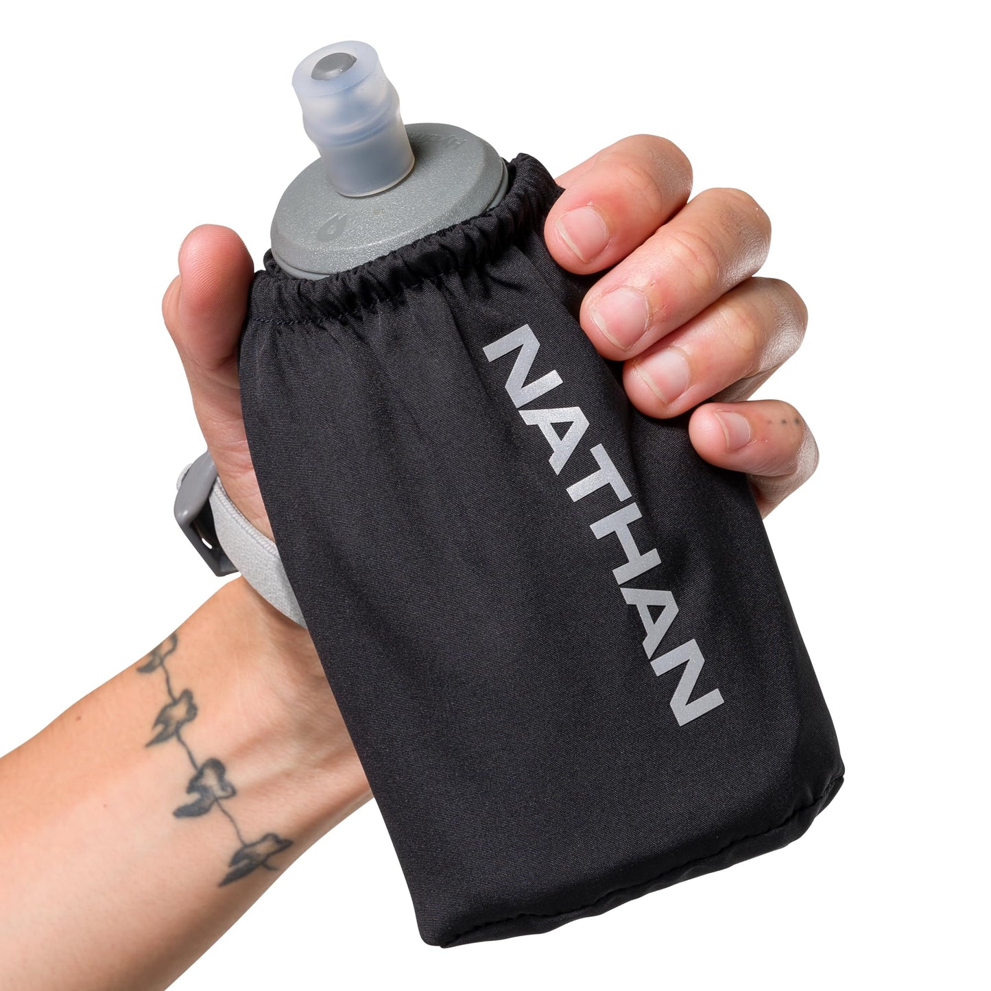 Nathan - Pinnacle 18oz Soft Flask Black/Reflective Silver OSFM