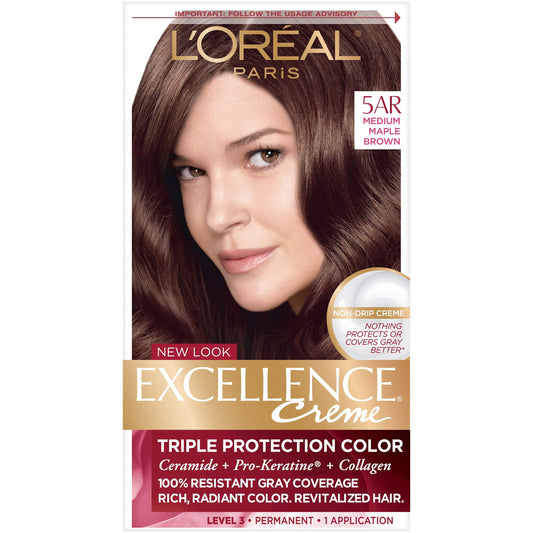 L’Oreal ParisExcellence Creme - 5AR Velvet Brown (Medium Maple Brown) 1 Each (Pack of 2)