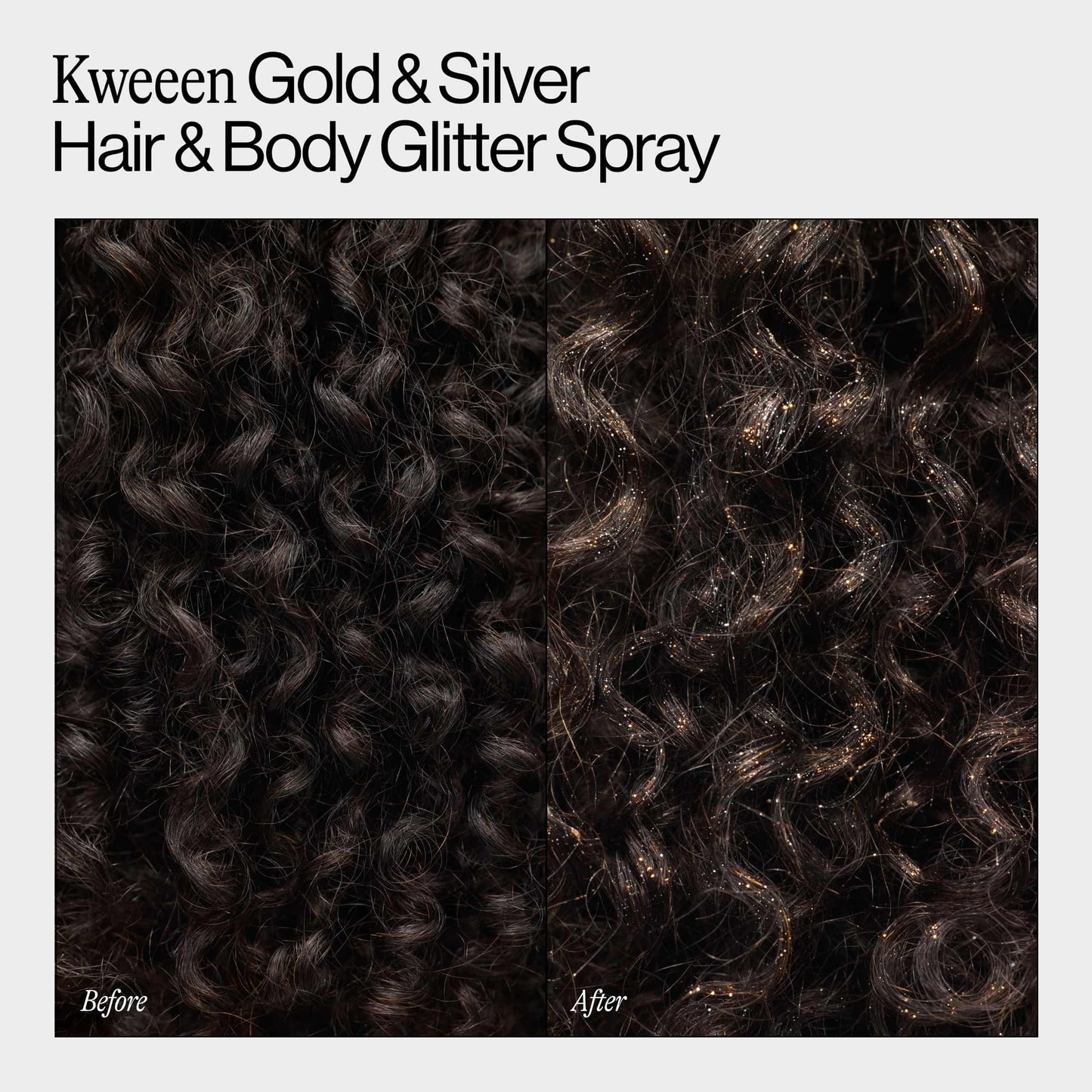 Eva NYC Kweeen Gold Hair and Body Glitter Spray - Ultra Shimmery Gold Glitter for Festivals - Adds Shine + Non-Sticky - Quick Drying Sparkle Spray