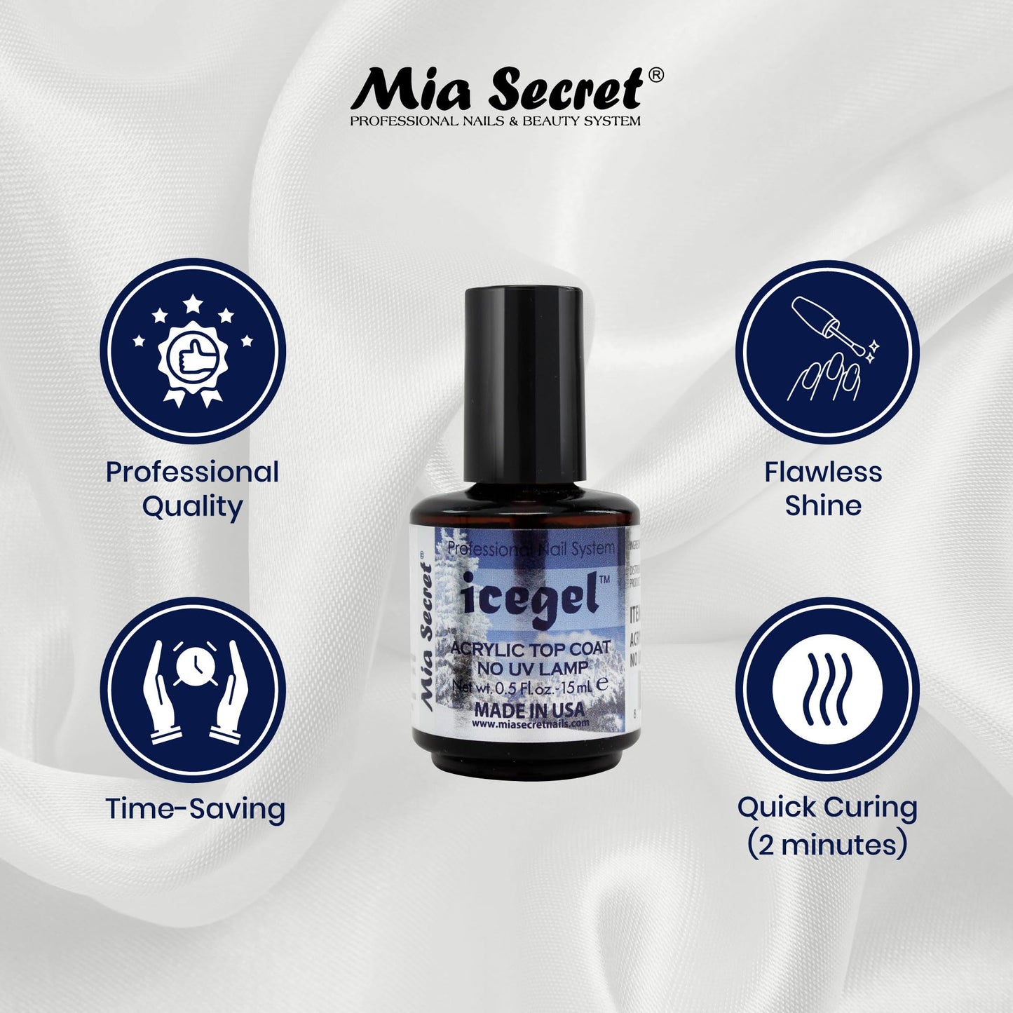 Mia Secret Professional Nail System Ice Gel Acrylic Top Coat No Uv Lamp Beauty & Personal Care Mia Secret