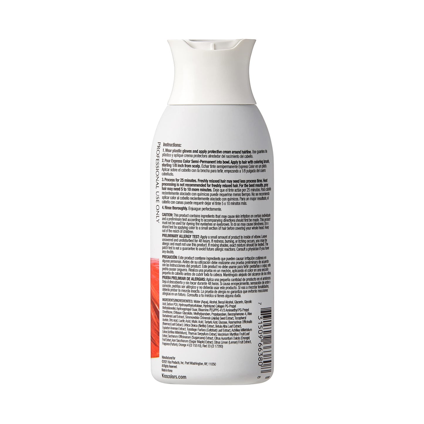 Kiss Express Semi-Permanent Hair Color 100mL (3.5 US fl.oz) (2 PACK, Orange Marmalade)