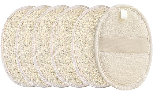 [Pack of 6] Loofah Sponge Pads Natural Organic Bath Luffa Sponges Pads Natural Bath Shower Loofah Body Scrubber Sponges for Exfoliating Your Skin