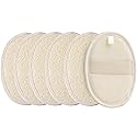 [Pack of 6] Loofah Sponge Pads Natural Organic Bath Luffa Sponges Pads Natural Bath Shower Loofah Body Scrubber Sponges for Exfoliating Your Skin