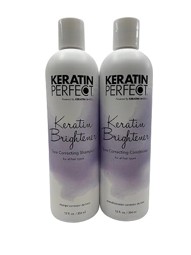 Keratin Perfect Keratin Brightener Tone Correcting Shampoo & Conditioner 12 OZ
