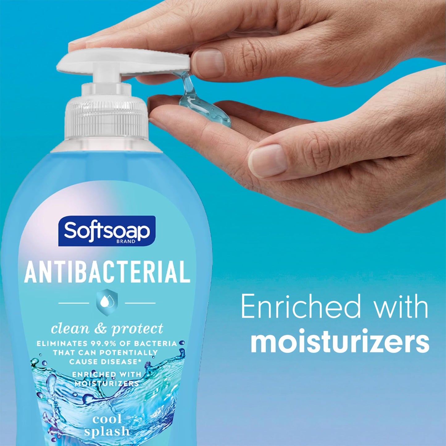 Softsoap Antibacterial Hand Soap, Eliminates 99% of Bacteria, Bathroom or Kitchen Hand Soap, Cool Splash Scent, 11.25 fl oz (6 Pack) Beauty and Personal Care Softsoap