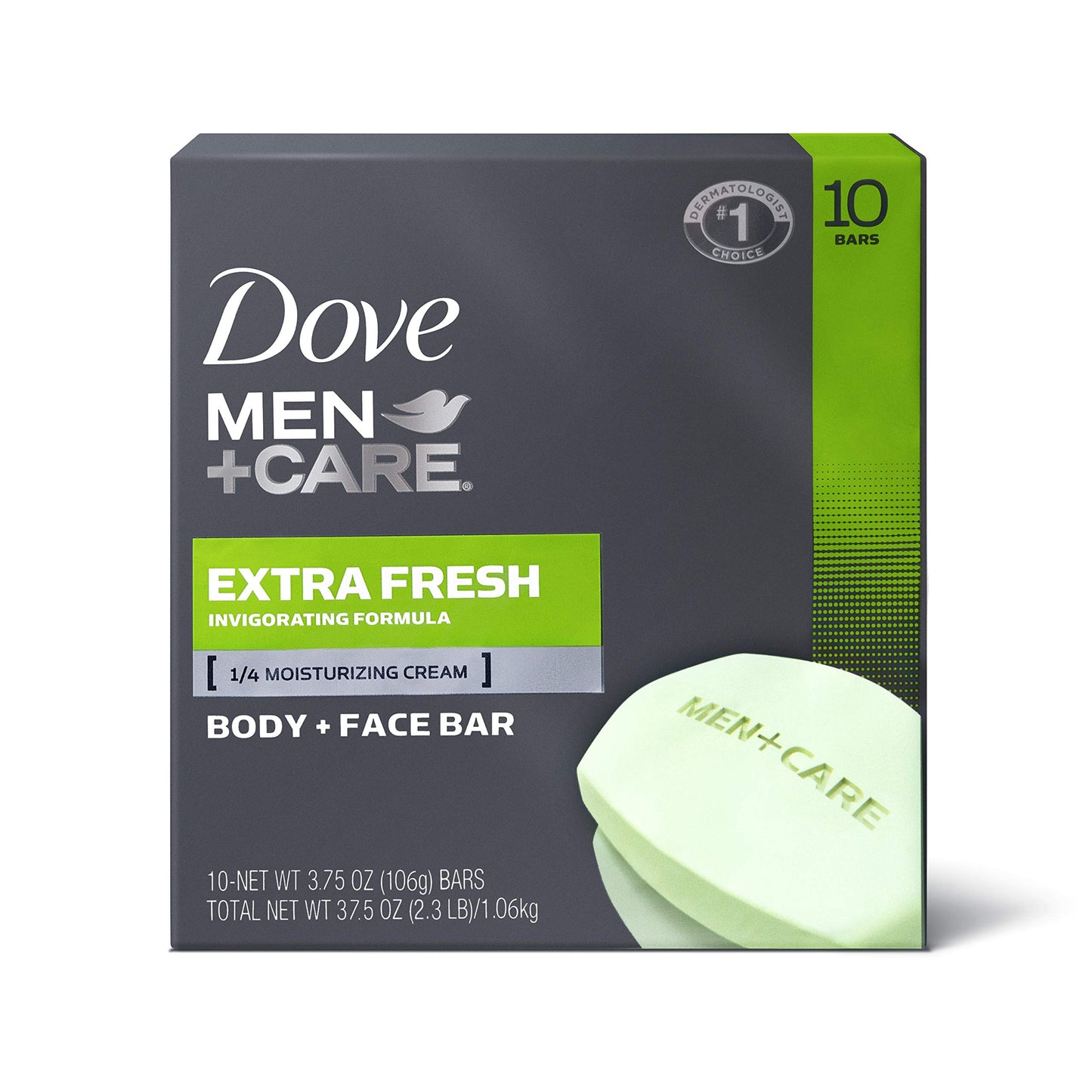 Dove Men+Care 3 in 1 Bar To Clean and Hydrate Skin Extra Fresh More Moisturizing Than Bar Soap 3.75 oz 10 Bars Beauty & Personal Care Dove