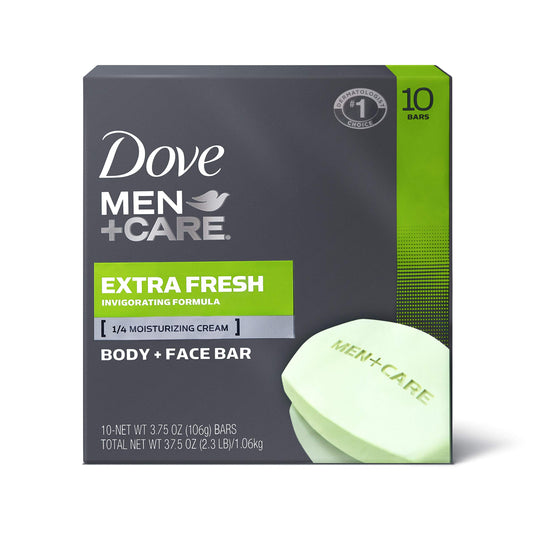 Dove Men+Care 3 in 1 Bar To Clean and Hydrate Skin Extra Fresh More Moisturizing Than Bar Soap 3.75 oz 10 Bars Beauty & Personal Care Dove