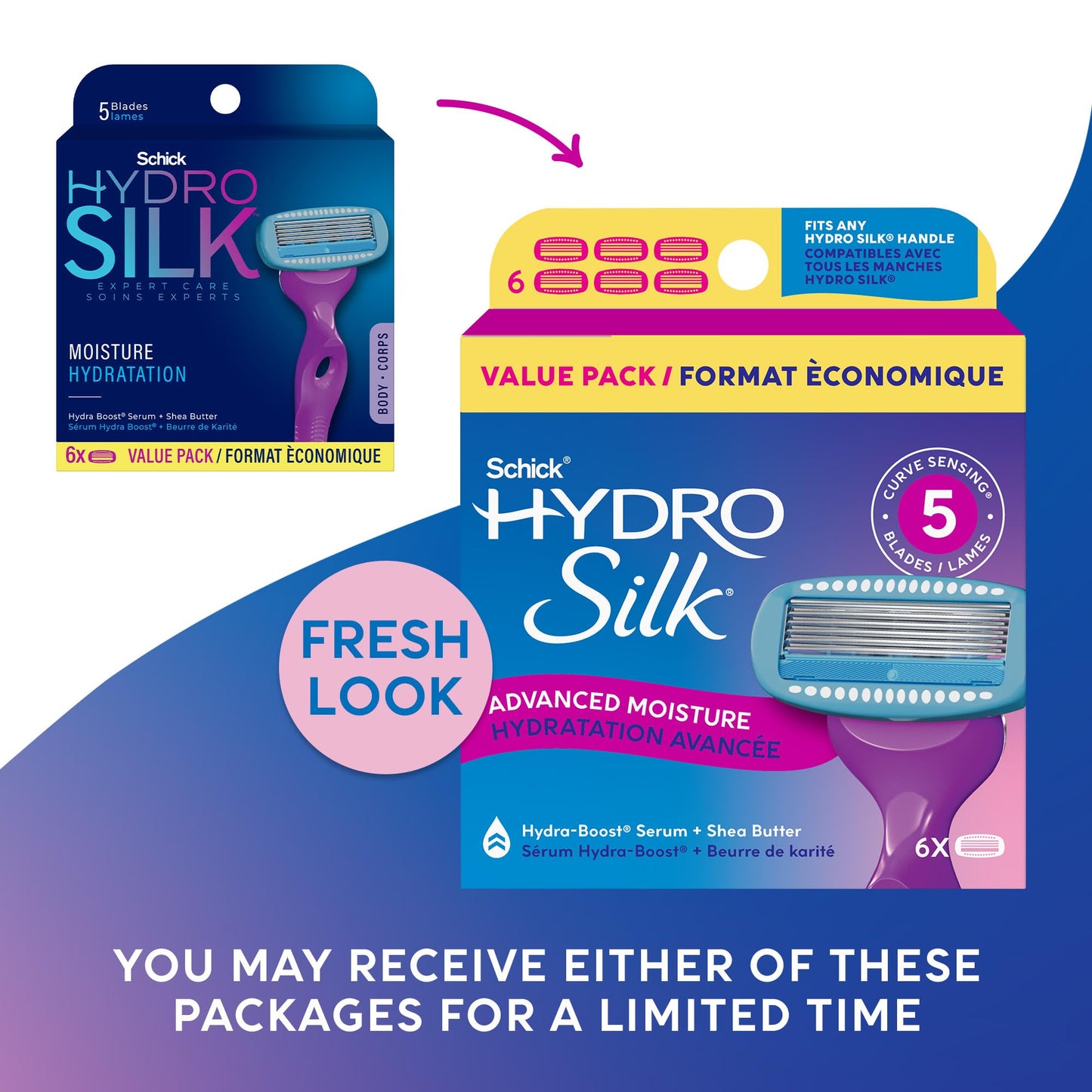Schick Hydro Silk Moisture Razor Blade Refills, 6 Count | 5-Blade Moisturizing Razors for Women | Womens Moisturizing Razor Refills Beauty and Personal Care Schick Hydro Silk