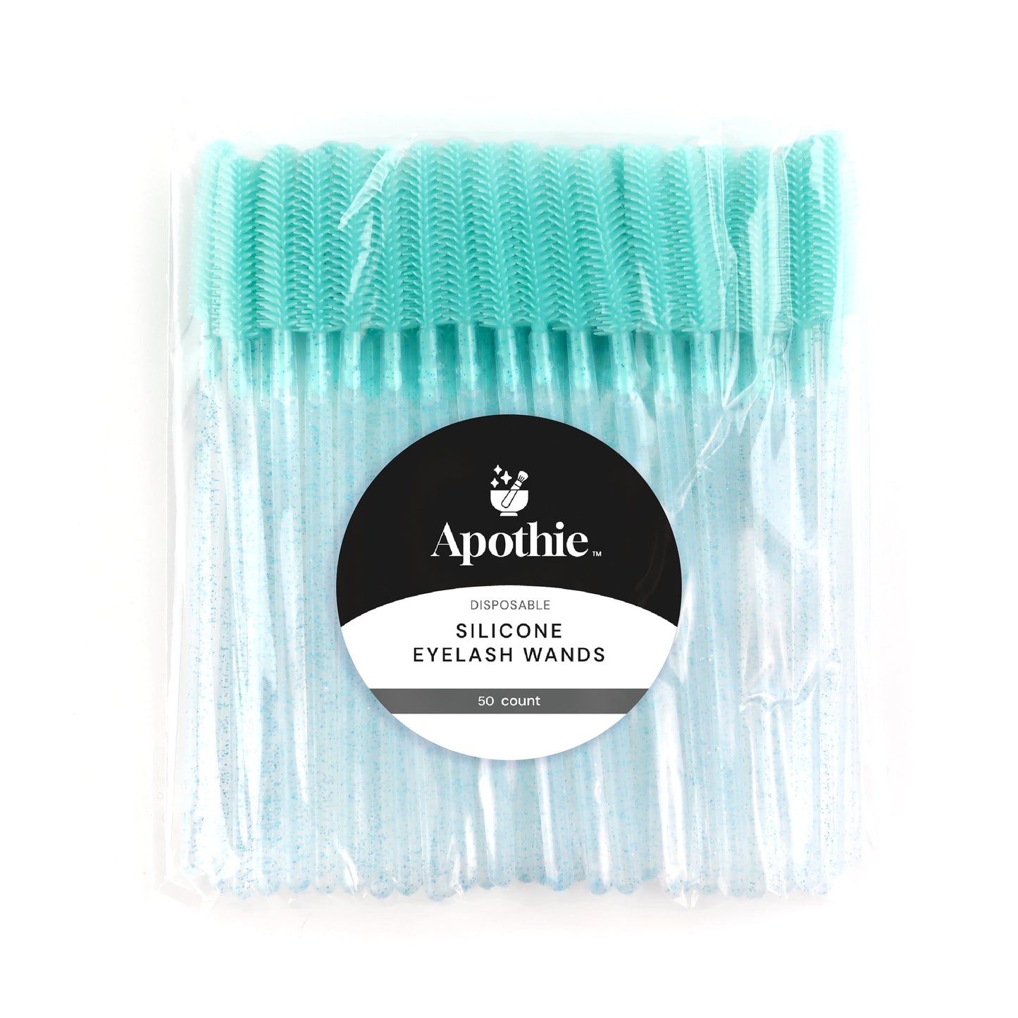 Apothie 50 Pieces Silicone Disposable Mascara Eyelash Wands - Eyebrow & Lash Extension Spoolie Brushes, Comb Separator, Microblading Tool, Applicator